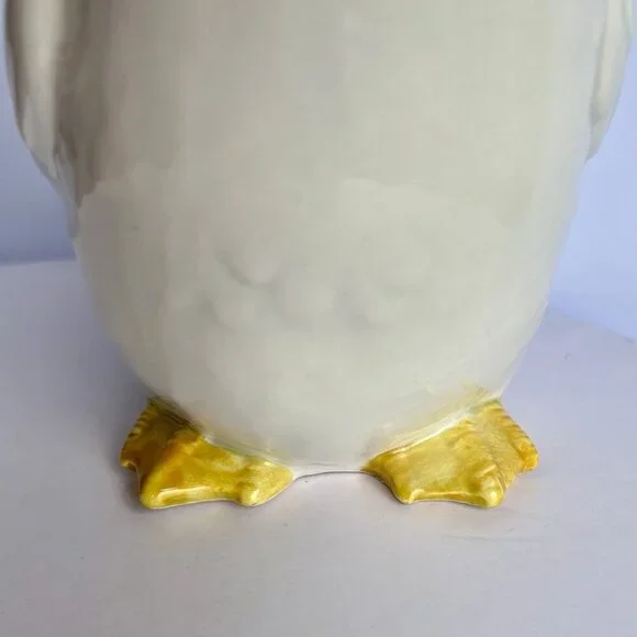 Fitz and Floyd White Goose Pitcher Blue Ribbon Handle Vintage Kitchenware - Picture 8 of 12